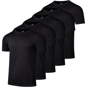 image:imageReal Essentials 5 Pack Boys Dry Fit Short Sleeve TShirt  Athletic Baseball Soccer Tee Tops for Kids Youth amp TeensSet G