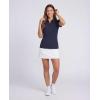 image:imageReal Essentials 3 Pack Womens Dry Fit Polo Shirts Quarter Zip Short Sleeve Athletic Golf Tennis Workout Gym Collared TopsSolid Black  Solid Navy Blazer  Solid Burgundy