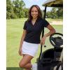 image:imageReal Essentials 3 Pack Womens Polo Shirts Short Sleeve V Neck Dry Fit Golf Athletic Workout Gym Office Collared TopsSolid Black  Solid Black  Solid Black