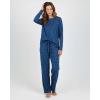 image:imageReal Essentials 2 Pack Womens Long Sleeve Pajama Sets  Soft Comfy 2 Piece PJ Set Matching Ladies Sleepwear Plus SizeSet B Blue  Burgundy