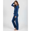 image:imageReal Essentials 2 Pack Womens Long Sleeve Pajama Sets  Soft Comfy 2 Piece PJ Set Matching Ladies Sleepwear Plus SizeSet B Blue  Burgundy