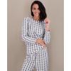 image:imageReal Essentials 2 Pack Womens Long Sleeve Pajama Sets  Soft Comfy 2 Piece PJ Set Matching Ladies Sleepwear Plus SizeSet D Blue  Charcoal