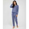 image:imageReal Essentials 2 Pack Womens Long Sleeve Pajama Sets  Soft Comfy 2 Piece PJ Set Matching Ladies Sleepwear Plus SizeSet D Blue  Charcoal