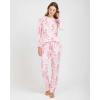 image:imageReal Essentials 2 Pack Womens Long Sleeve Pajama Sets  Soft Comfy 2 Piece PJ Set Matching Ladies Sleepwear Plus SizeSet H Black  Pink