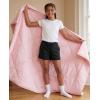 image:imageReal Essentials 3 Pack Girls Fleece Lounge Shorts Sweat Athletic Casual Cotton Soft Comfy with Pockets Cozy LoungewearSolid Black  Solid Iceberg Green  Solid Orchid Petal