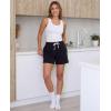image:imageReal Essentials 3 Pack Womens Fleece Lounge Shorts Athletic Workout Gym Sweat Sleep Casual Cotton Comfy with PocketsSolid Black  Charcoal Heather  Grey Heather