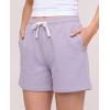 image:imageReal Essentials 3 Pack Womens Fleece Lounge Shorts Athletic Workout Gym Sweat Sleep Casual Cotton Comfy with PocketsSolid Black  Solid Iceberg Green  Solid Orchid Petal