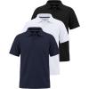 image:imageReal Essentials 3 Pack Boys Short Sleeve Polo Shirt  School Uniform Active Performance Golf Ages 416Set 9