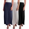 image:imageReal Essentials 3 Pack Womens UltraSoft Flowy Maxi High Waisted Long Skirts Available in Plus SizeSet 10