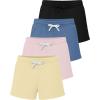 image:imageReal Essentials 4 Pack Girls Fleece Shorts  Ultra Soft Pull On Lounge amp Sport Shorts for School Play amp Everyday Comfort2