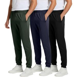 image:imageReal Essentials 3 Pack Mens Mesh Jogger  Athletic Sweatpants with Pockets  Active Track Gym Workout Pant Big amp TallSet 1