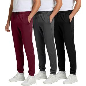 image:imageReal Essentials 3 Pack Mens Mesh Jogger  Athletic Sweatpants with Pockets  Active Track Gym Workout Pant Big amp TallSet 2
