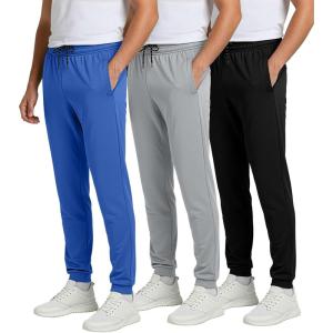 image:imageReal Essentials 3 Pack Mens Mesh Jogger  Athletic Sweatpants with Pockets  Active Track Gym Workout Pant Big amp TallSet 4
