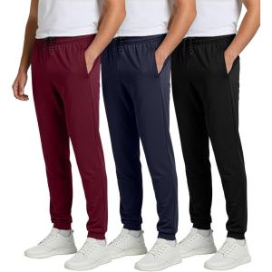 image:imageReal Essentials 3 Pack Mens Mesh Jogger  Athletic Sweatpants with Pockets  Active Track Gym Workout Pant Big amp TallSet 8
