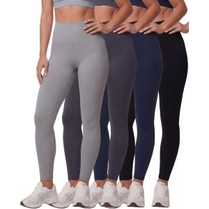 image:imageReal Essentials 3 Pack Womens Workout Athletic Leggings Yoga Pants Tummy Control High Waisted Running Gym Pilates SoftSolid Black  Solid Navy Blazer  Solid Quiet Shade  Solid Ultimate Grey