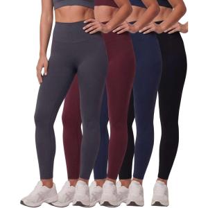 image:imageReal Essentials 3 Pack Womens Workout Athletic Leggings Yoga Pants Tummy Control High Waisted Running Gym Pilates SoftSolid Black  Solid Navy Blazer  Solid Burgundy  Solid Quiet Shade