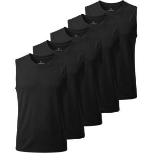 image:imageReal Essentials 5 Pack Boys Mesh Active Tank Tops Athletic Workout Sleeveless Muscle Basketball Sports Dry Fit TeenSolid Black  Solid Black  Solid Black  Solid Black  Solid Black