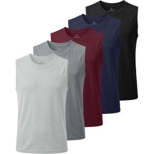 image:imageReal Essentials 5 Pack Boys Mesh Active Tank Tops Athletic Workout Sleeveless Muscle Basketball Sports Dry Fit TeenSolid Black  Solid Navy Blazer  Solid Burgundy  Solid Ultimate Grey  Solid Dawn Blue