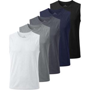image:imageReal Essentials 5 Pack Boys Mesh Active Tank Tops Athletic Workout Sleeveless Muscle Basketball Sports Dry Fit TeenSolid Black  Solid Navy Blazer  Solid Quiet Shade  Solid Ultimate Grey  Solid Bright White