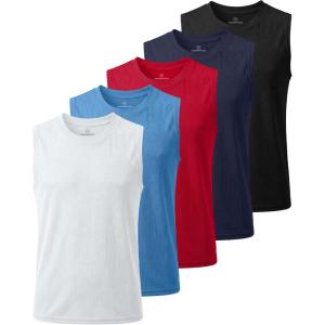 image:imageReal Essentials 5 Pack Boys Mesh Active Tank Tops Athletic Workout Sleeveless Muscle Basketball Sports Dry Fit TeenSolid Black  Solid Navy Blazer  Solid Ski Patrol  Solid All Aboard  Solid Bright White