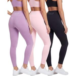 image:imageJuicy Couture Womens Leggings High Waisted Yoga Pants Tummy Control Workout Athletic Compression Running Gym PilatesSolid Black Beauty  Solid Ballet Slippers  Solid Violet Tulle