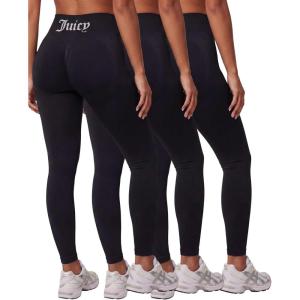 image:imageJuicy Couture Womens Seamless Leggings Yoga Pants Tummy Control High Waisted Running Gym Workout Athletic Pilates SoftSolid Black Beauty  Solid Black Beauty  Solid Black Beauty