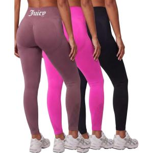 image:imageJuicy Couture Womens Seamless Leggings Yoga Pants Tummy Control High Waisted Running Gym Workout Athletic Pilates SoftSolid Black Beauty  Solid Free Love  Solid Moonscape