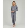 image:imageReal Essentials 2 Pack Womens Soft Pajama Set  Button Down Top and Lounge Sleep PJ Pants  Matching Sleepwear Plus SizeLong Sleeve  Set 1