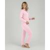 image:imageReal Essentials 2 Pack Womens Soft Pajama Set  Button Down Top and Lounge Sleep PJ Pants  Matching Sleepwear Plus SizeLong Sleeve  Set 4