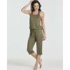 image:imageReal Essentials 2 Pack Womens Tank Top amp Capri Pajama Set  SuperSoft Sleeveless Summer Loungewear Plus Size AvailableSet 2
