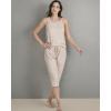 image:imageReal Essentials 2 Pack Womens Tank Top amp Capri Pajama Set  SuperSoft Sleeveless Summer Loungewear Plus Size AvailableSet 4
