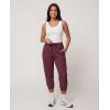 image:imageReal Essentials 3 Pack Womens Fleece Capri Joggers Athletic Lounge Gym Running Sweatpants with Pockets Available in PlusSolid Black  Solid Burgundy  Grey Heather