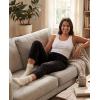 image:imageReal Essentials 3 Pack Womens Fleece Capri Joggers Athletic Lounge Gym Running Sweatpants with Pockets Available in PlusSolid Black  Solid Chocolate Torte  Solid Moonbeam