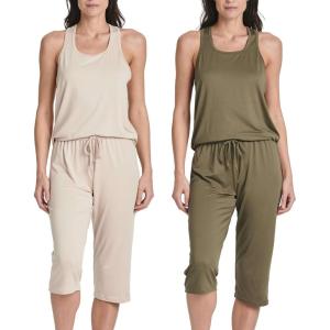 image:imageReal Essentials 2 Pack Womens Tank Top amp Capri Pajama Set  SuperSoft Sleeveless Summer Loungewear Plus Size AvailableSet 2
