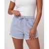 image:imageReal Essentials 3 Pack Womens Fleece Shorts Athletic Workout Running Gym Yoga Sweat Lounge with Pockets Comfy CottonSolid Black  Solid Ballad Blue  Solid Pale Lilac