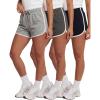 image:imageReal Essentials 3 Pack Womens Fleece Shorts Athletic Workout Running Gym Yoga Sweat Lounge with Pockets Comfy CottonSolid Black  Charcoal Heather  Grey Heather