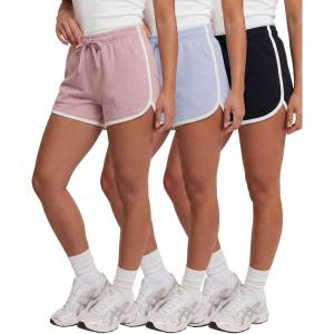 image:imageReal Essentials 3 Pack Womens Fleece Shorts Athletic Workout Running Gym Yoga Sweat Lounge with Pockets Comfy CottonSolid Black  Solid Ballad Blue  Solid Pale Lilac