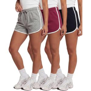 image:imageReal Essentials 3 Pack Womens Fleece Shorts Athletic Workout Running Gym Yoga Sweat Lounge with Pockets Comfy CottonSolid Black  Solid Burgundy  Grey Heather