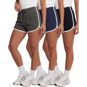 image:imageReal Essentials 3 Pack Womens Fleece Shorts Athletic Workout Running Gym Yoga Sweat Lounge with Pockets Comfy CottonSolid Black  Solid Navy Blazer  Charcoal Heather