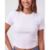 image:imageReal Essentials 3 Pack Womens Cropped Cap Sleeve Ribbed Cotton T Shirts Crop Tops Crew Neck Tees Casual Summer Spring TopsSolid Black  Grey Heather  Solid Bright White