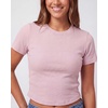 image:imageReal Essentials 3 Pack Womens Cropped Cap Sleeve Ribbed Cotton T Shirts Crop Tops Crew Neck Tees Casual Summer Spring TopsSolid Black  Solid Ballad Blue  Solid Pale Lilac
