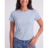 image:imageReal Essentials 3 Pack Womens Cropped Cap Sleeve T Shirts Cotton Crew Neck Short Sleeve Tees Casual Going Out Summer TopsSolid Black  Solid Ballad Blue  Solid Pale Lilac