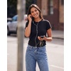 image:imageReal Essentials 3 Pack Womens Cropped Cap Sleeve T Shirts Cotton Crew Neck Short Sleeve Tees Casual Going Out Summer TopsSolid Black  Solid Chocolate Torte  Solid Moonbeam