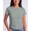 image:imageReal Essentials 3 Pack Womens Cropped Cap Sleeve T Shirts Cotton Crew Neck Short Sleeve Tees Casual Going Out Summer TopsSolid Black  Solid Iceberg Green  Solid Orchid Petal