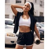 image:imageReal Essentials 3 Pack Womens Fleece Dolphin Shorts Athletic Workout Running Gym Yoga Sweat Lounge ComfySolid Black  Charcoal Heather  Grey Heather