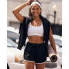 image:imageReal Essentials 3 Pack Womens Fleece Dolphin Shorts Athletic Workout Running Gym Yoga Sweat Lounge ComfySolid Black  Solid Burgundy  Grey Heather