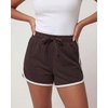 image:imageReal Essentials 3 Pack Womens Fleece Dolphin Shorts Athletic Workout Running Gym Yoga Sweat Lounge ComfySolid Black  Solid Chocolate Torte  Solid Moonbeam
