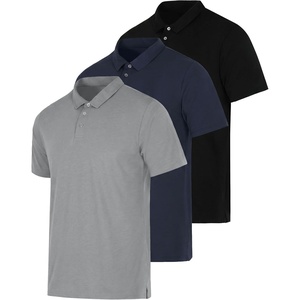 image:imageReal Essentials 3 Pack Mens Casual Jersey Cotton Short Sleeve Quick Dry Breathable Polo Shirt  Available in Big amp TallSet M