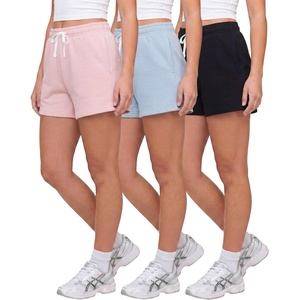 image:imageReal Essentials 3 Pack Womens Fleece Lounge Shorts Athletic Workout Gym Sweat Sleep Casual Comfy with PocketsSolid Black  Solid Ballad Blue  Solid Pale Lilac