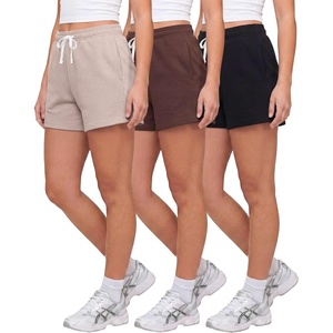 image:imageReal Essentials 3 Pack Womens Fleece Lounge Shorts Athletic Workout Gym Sweat Sleep Casual Comfy with PocketsSolid Black  Solid Chocolate Torte  Solid Moonbeam
